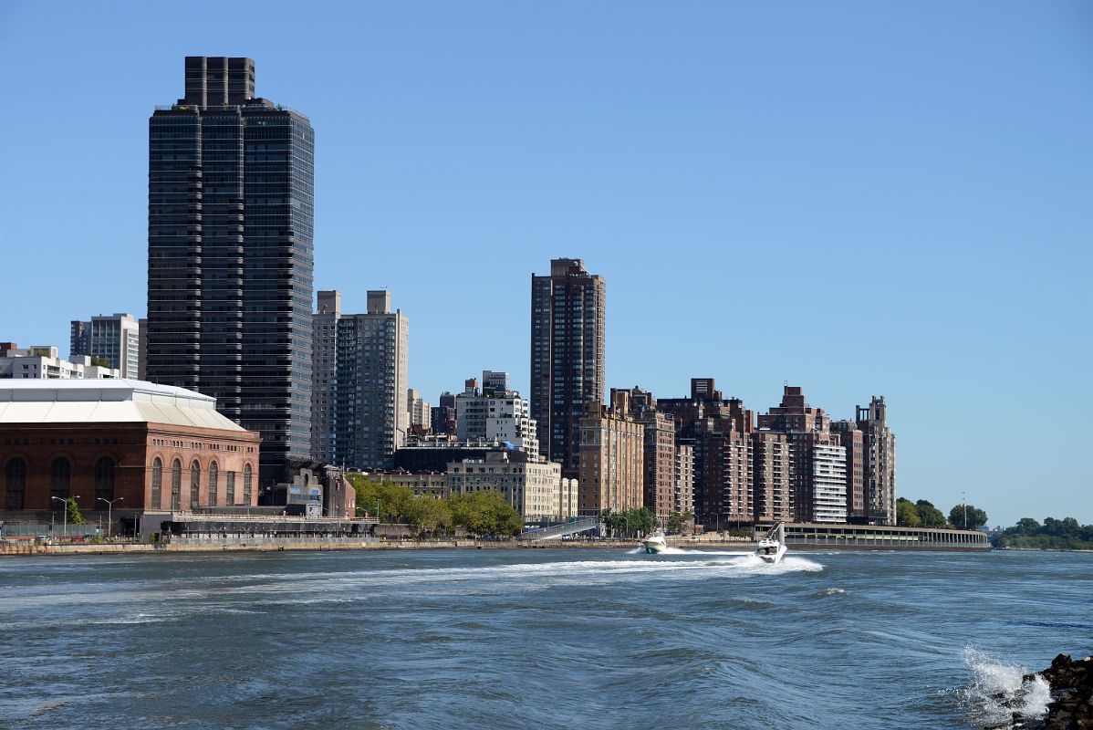 53 New York City Roosevelt Island Looking Up The East River To Upper East Side With Con Edison East 74 Street Steam Power Station, The Promenade, 52 and 60 2nd Ave, Gracie Terrace, Carl Schurz Park